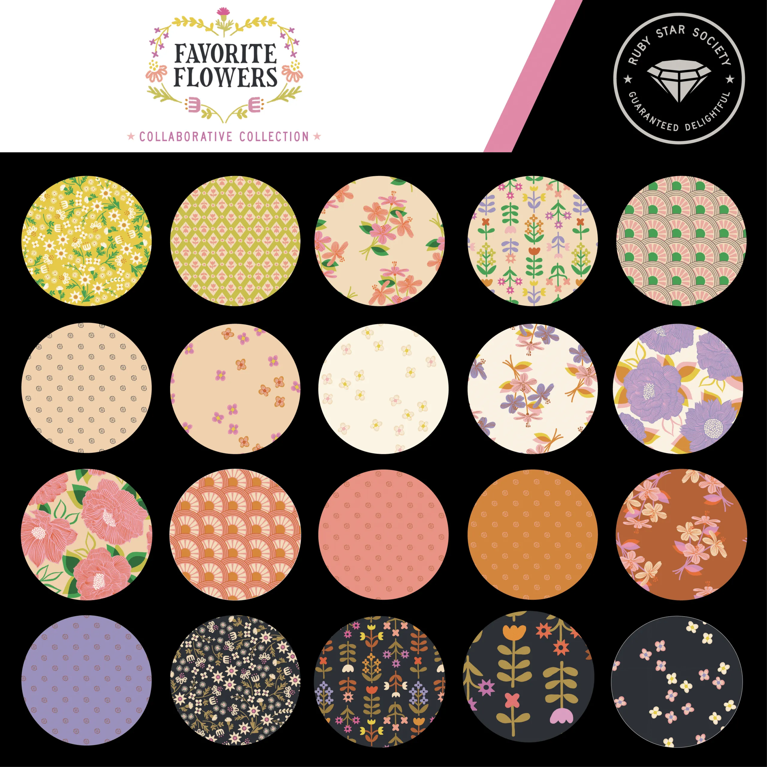 Favorite Flowers Jelly Roll Ruby Star Society
