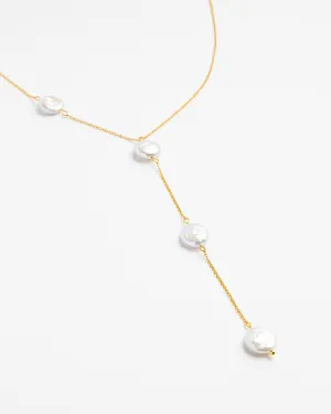 Flat Pearl Chain Necklace