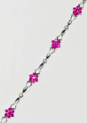 Flower Ruby Diamond Bracelet (14K)