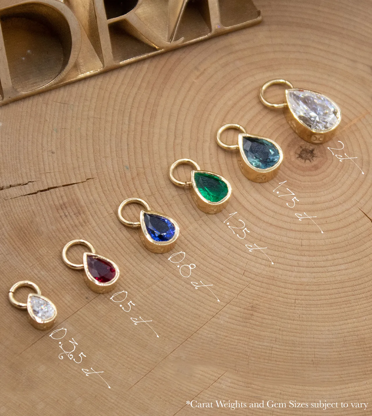 Forever & Always a Pair - Love : 0.45ct Gemstone Pear Pendant with Oval Push Gate