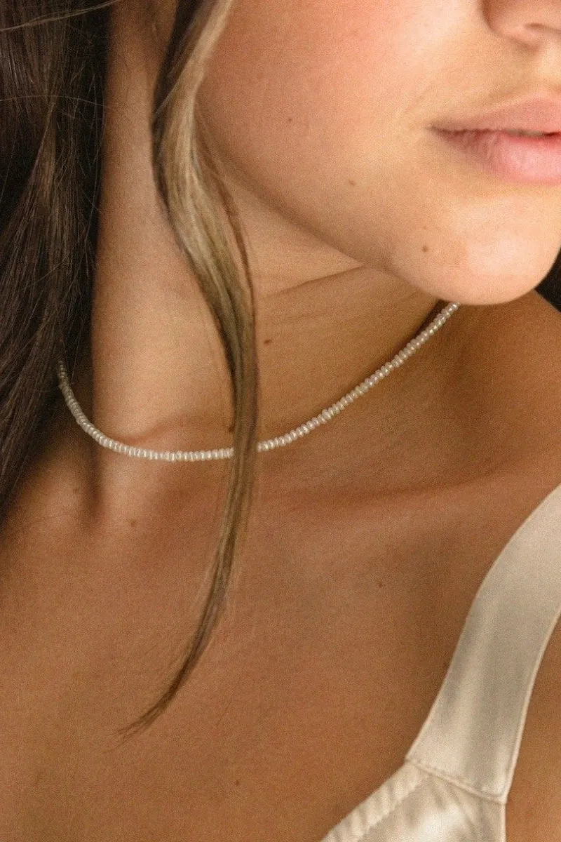 Freshwater Pearl Necklace - Silver