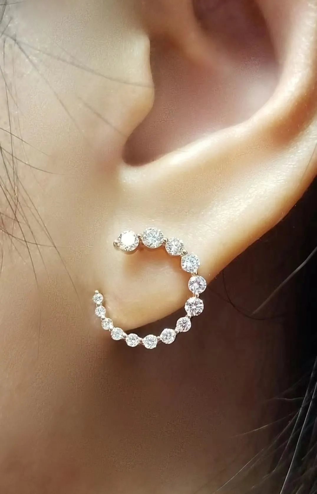 Front Facing Hoop Spiral Earrings