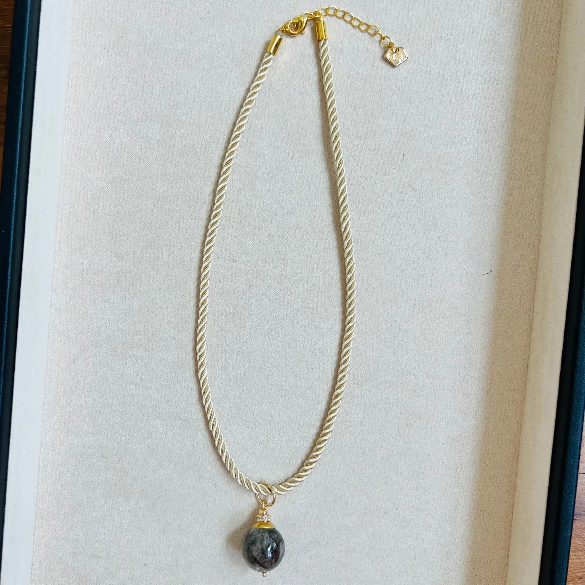 Garden Phantom Quartz Silk Twist Necklace
