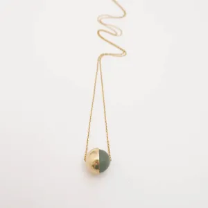 Gemstone Bead & Brass Cup Necklace | by brass bold
