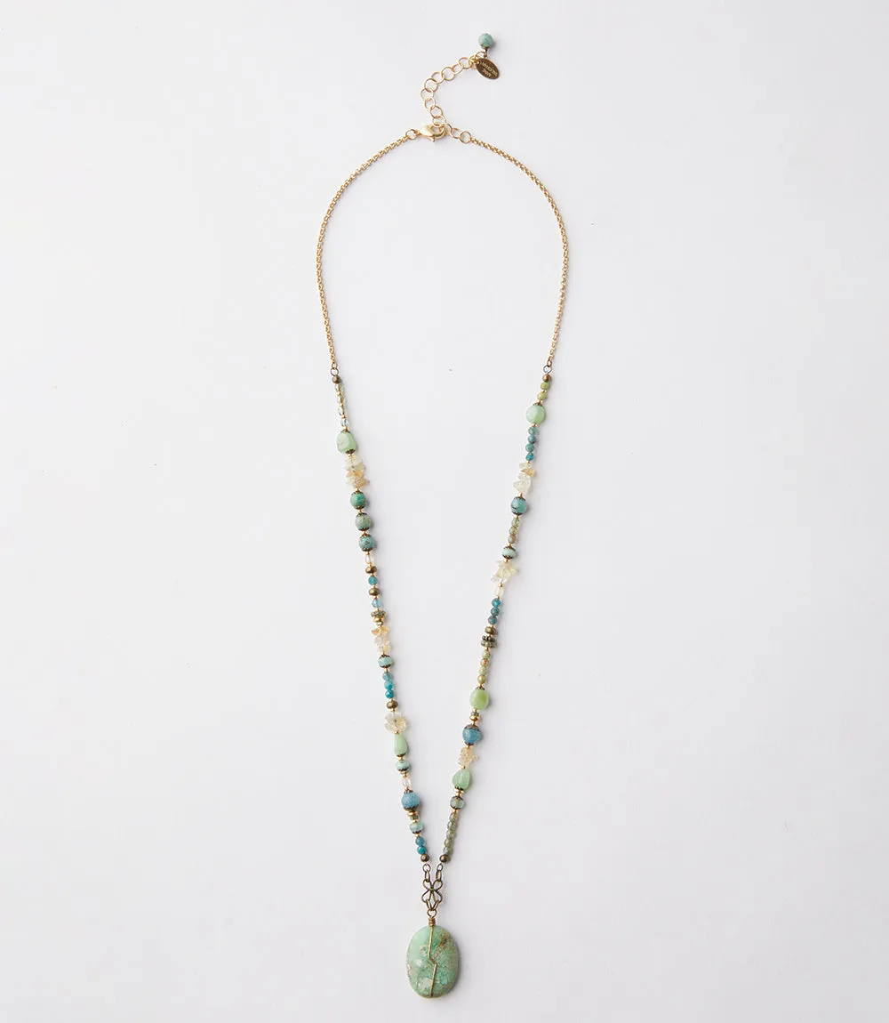 Gemstone Beaded Pendant Necklace