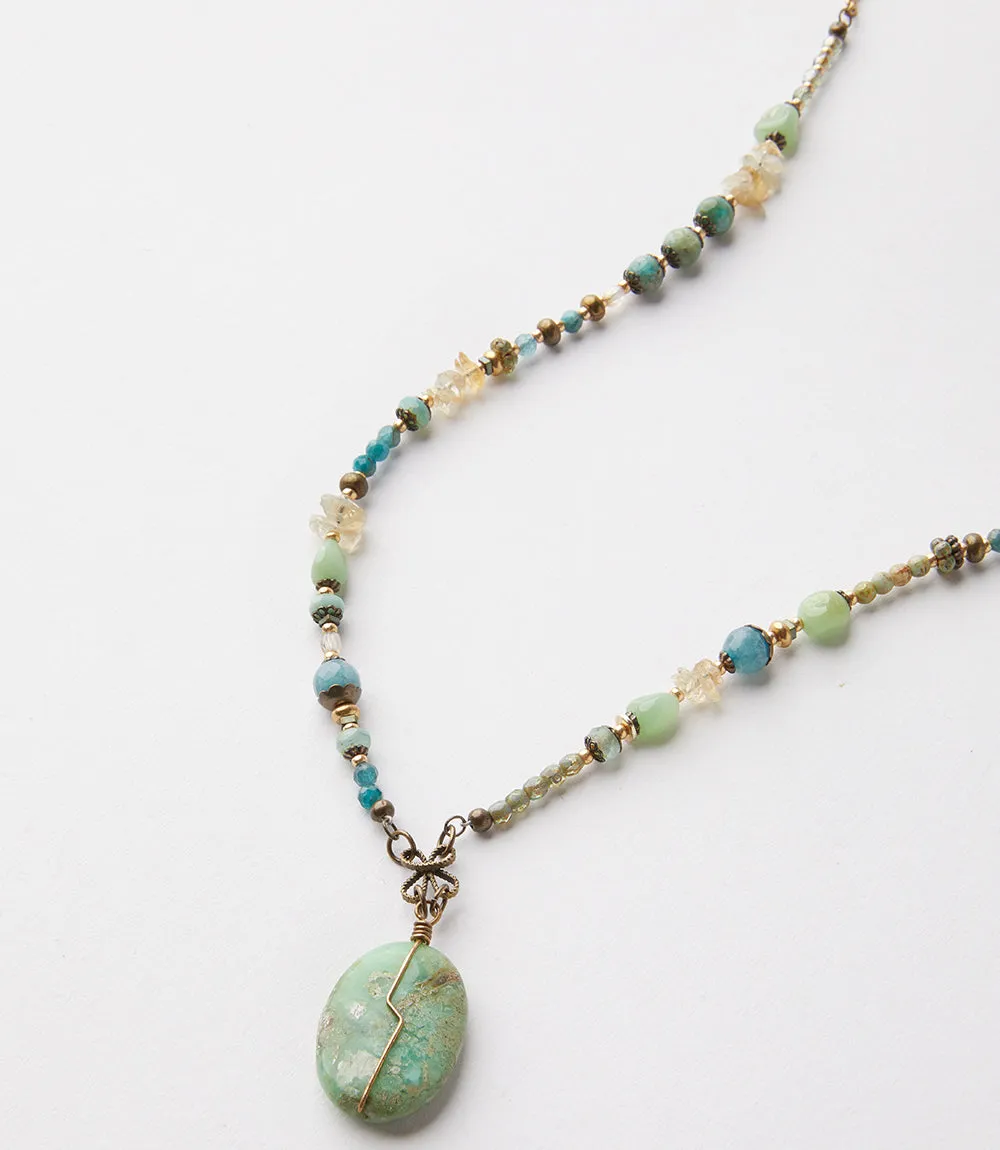 Gemstone Beaded Pendant Necklace