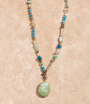 Gemstone Beaded Pendant Necklace