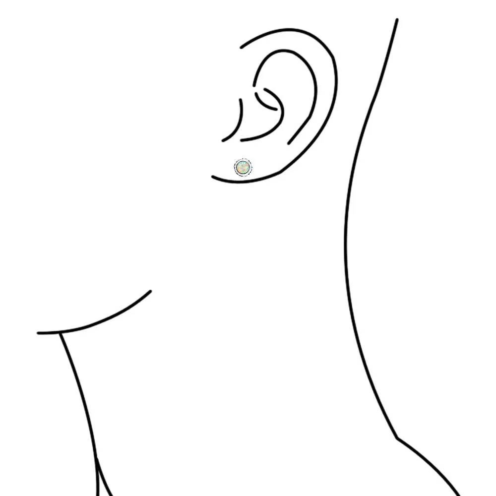 Gemstone Stud Earrings Sterling Silver Birthstone