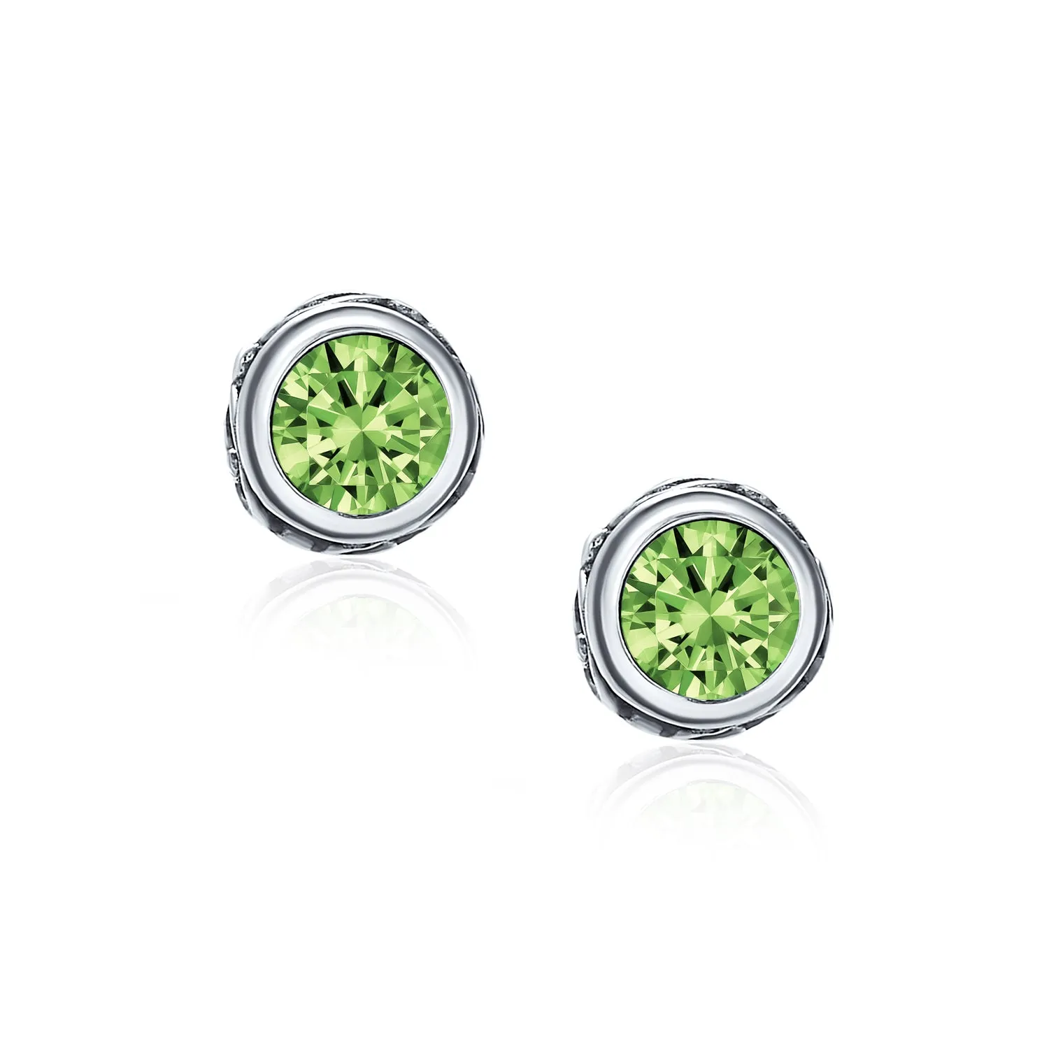 Gemstone Stud Earrings Sterling Silver Birthstone