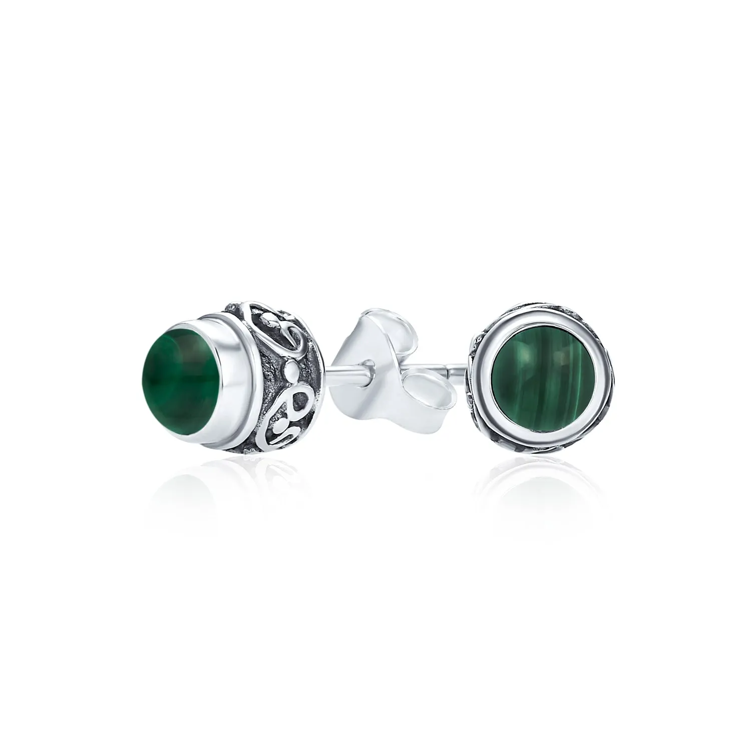 Gemstone Stud Earrings Sterling Silver Birthstone