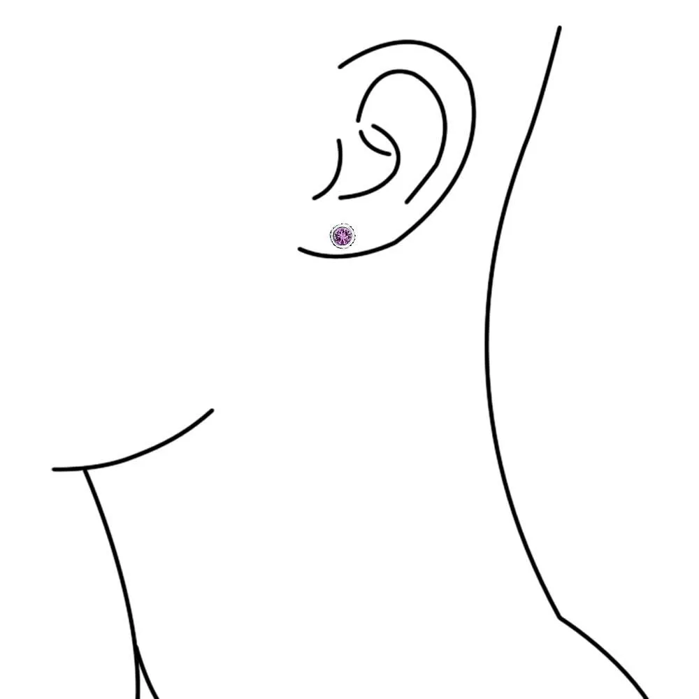 Gemstone Stud Earrings Sterling Silver Birthstone