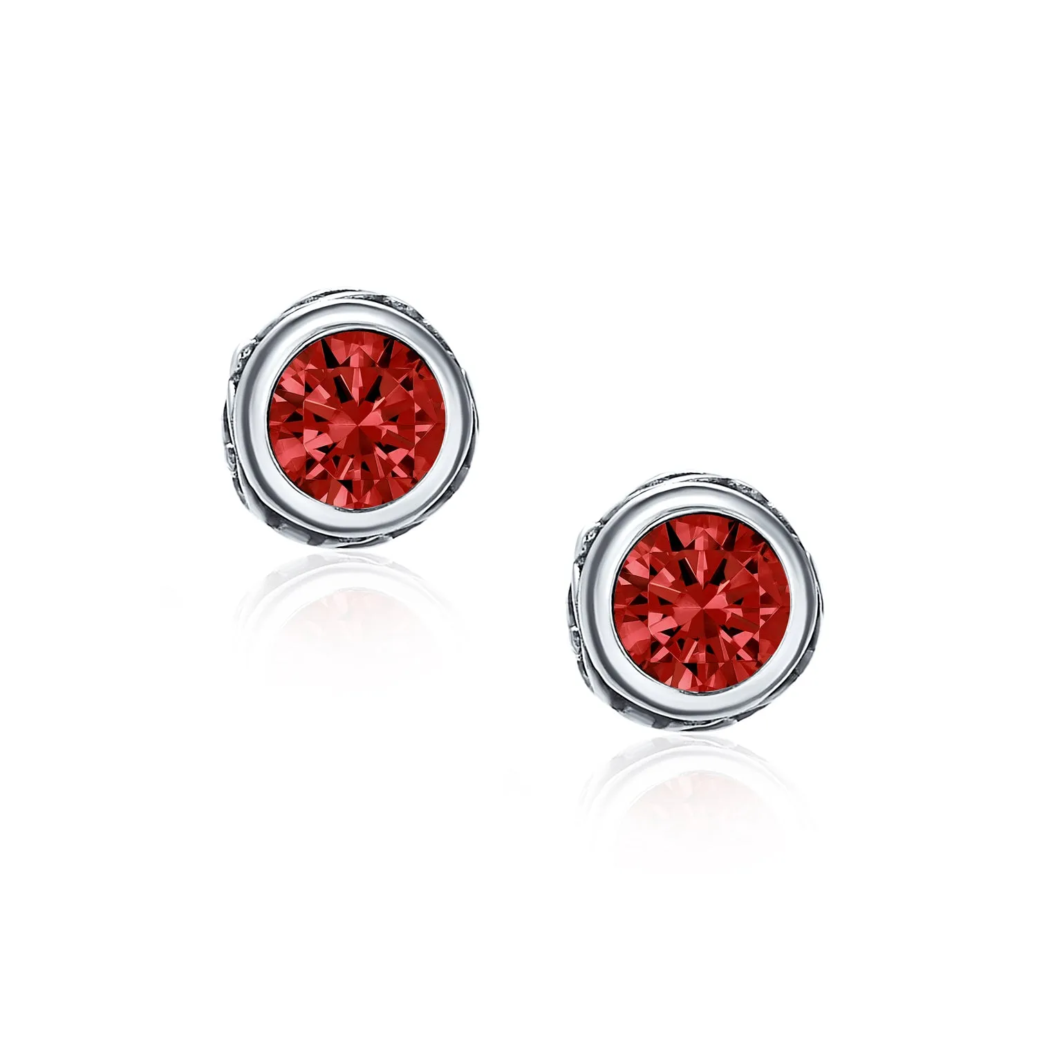 Gemstone Stud Earrings Sterling Silver Birthstone
