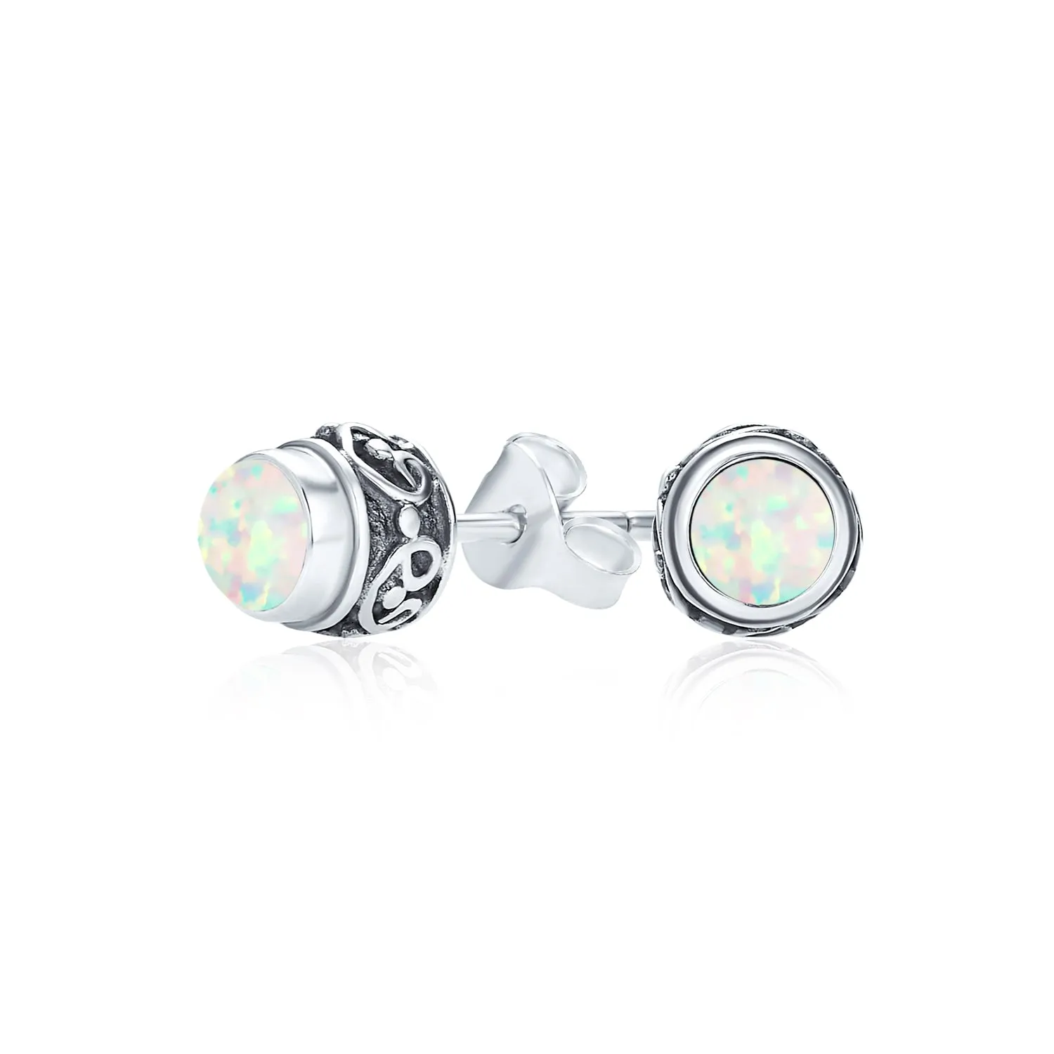 Gemstone Stud Earrings Sterling Silver Birthstone