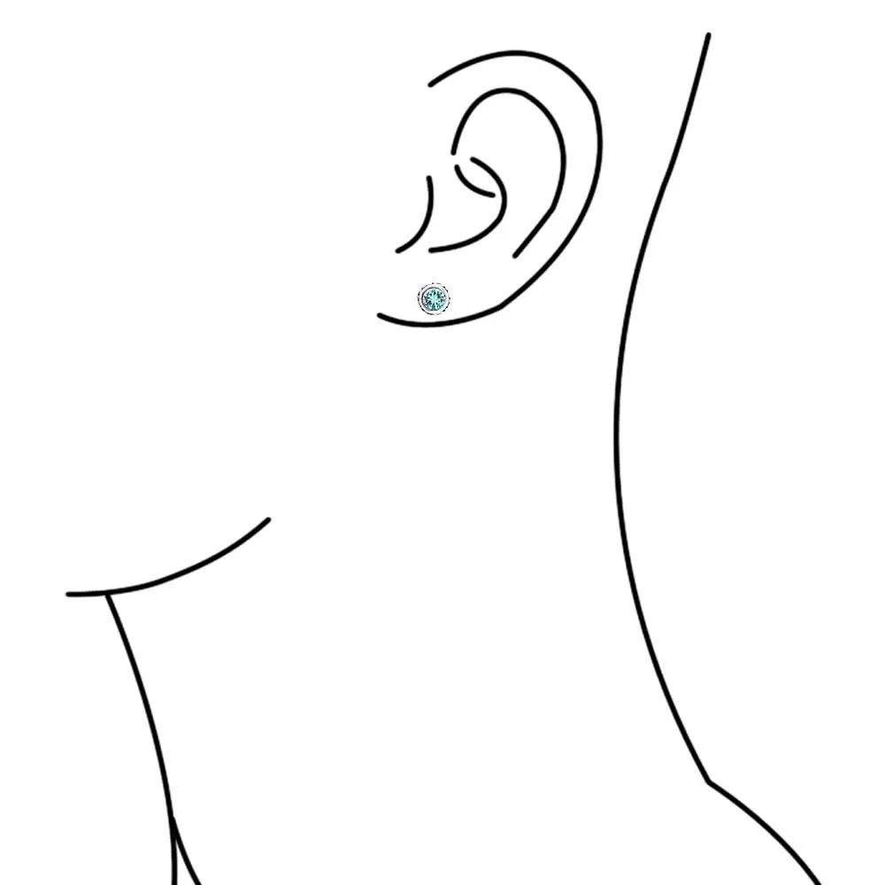 Gemstone Stud Earrings Sterling Silver Birthstone