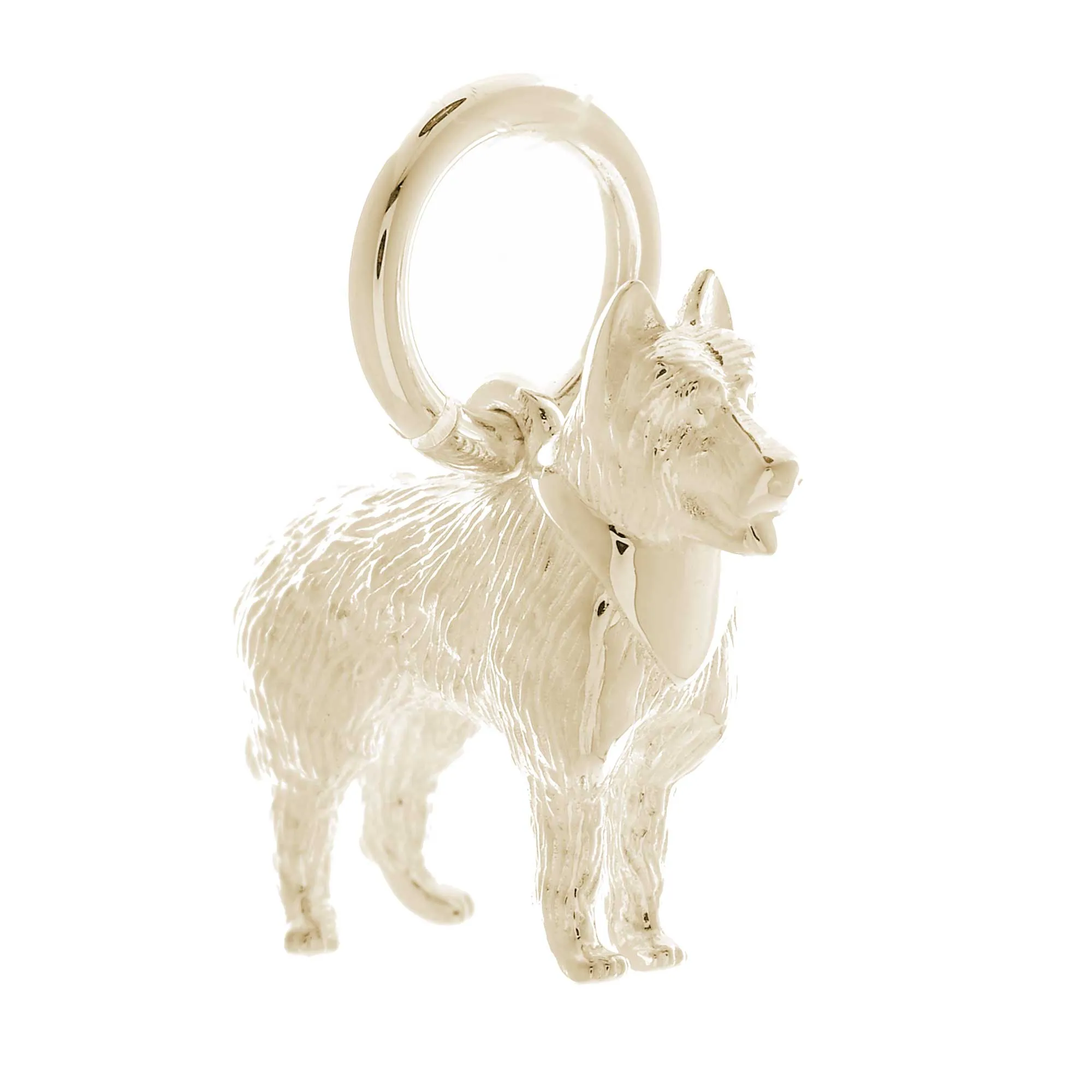 German Shepherd Solid Gold Dog Charm