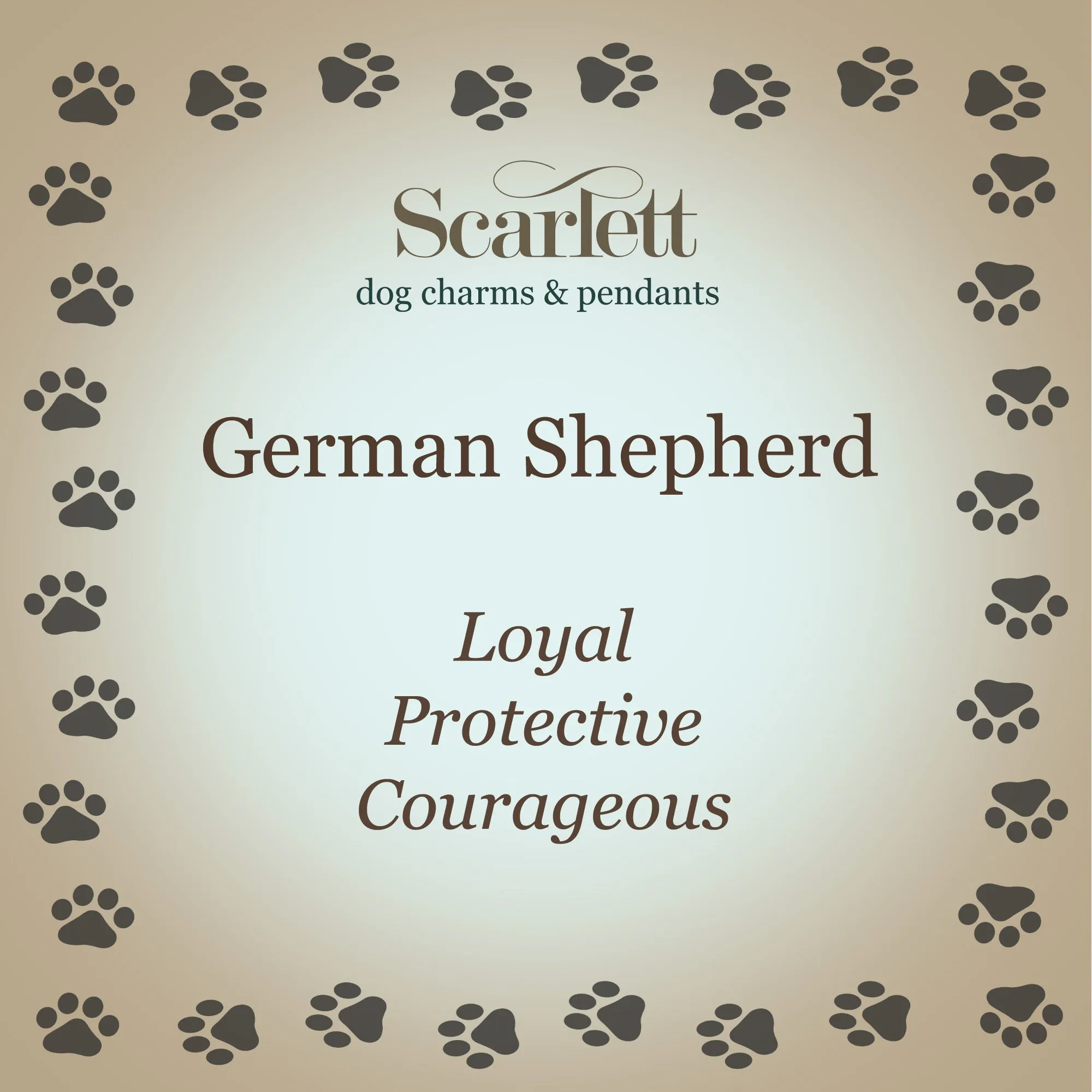 German Shepherd Solid Gold Dog Charm