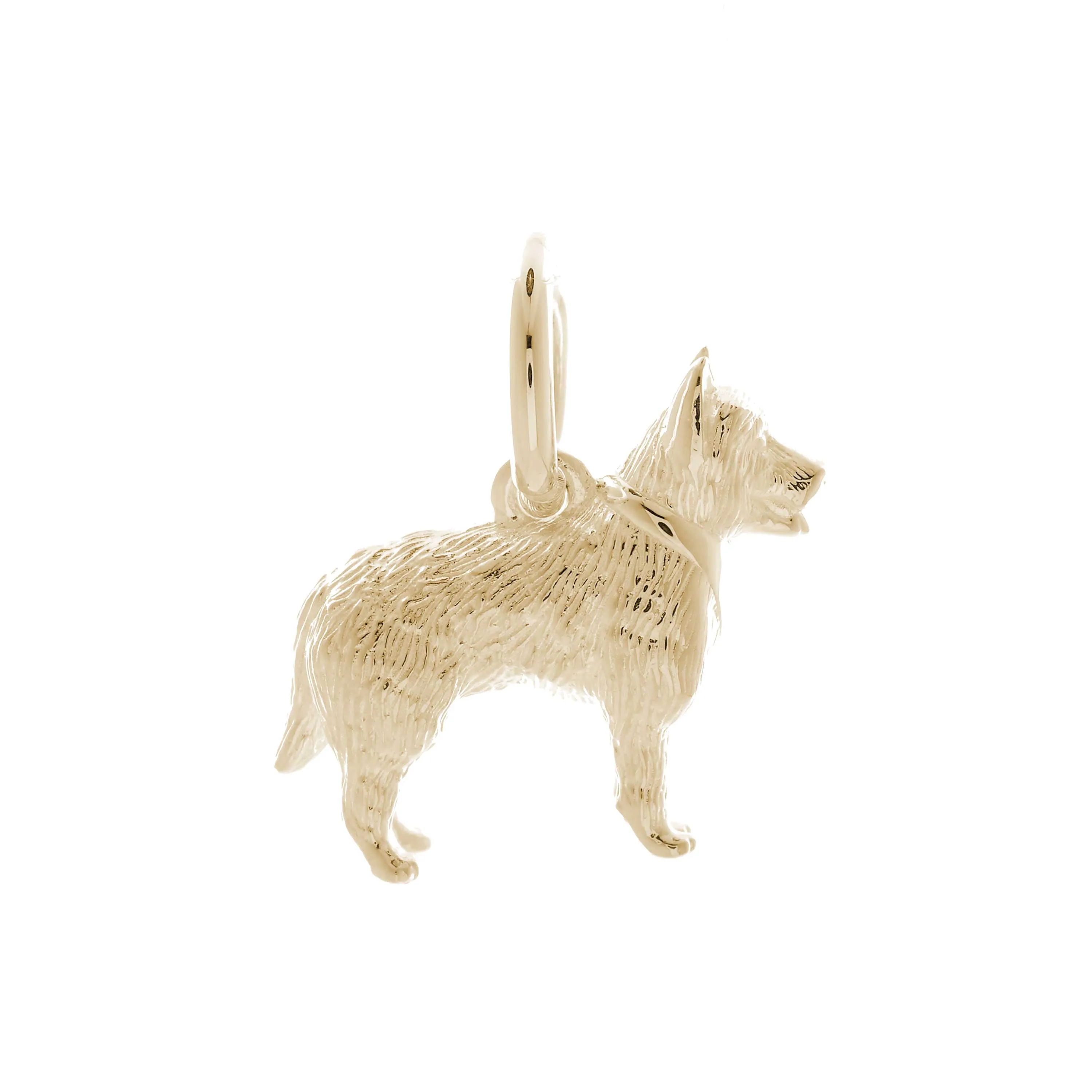German Shepherd Solid Gold Dog Charm