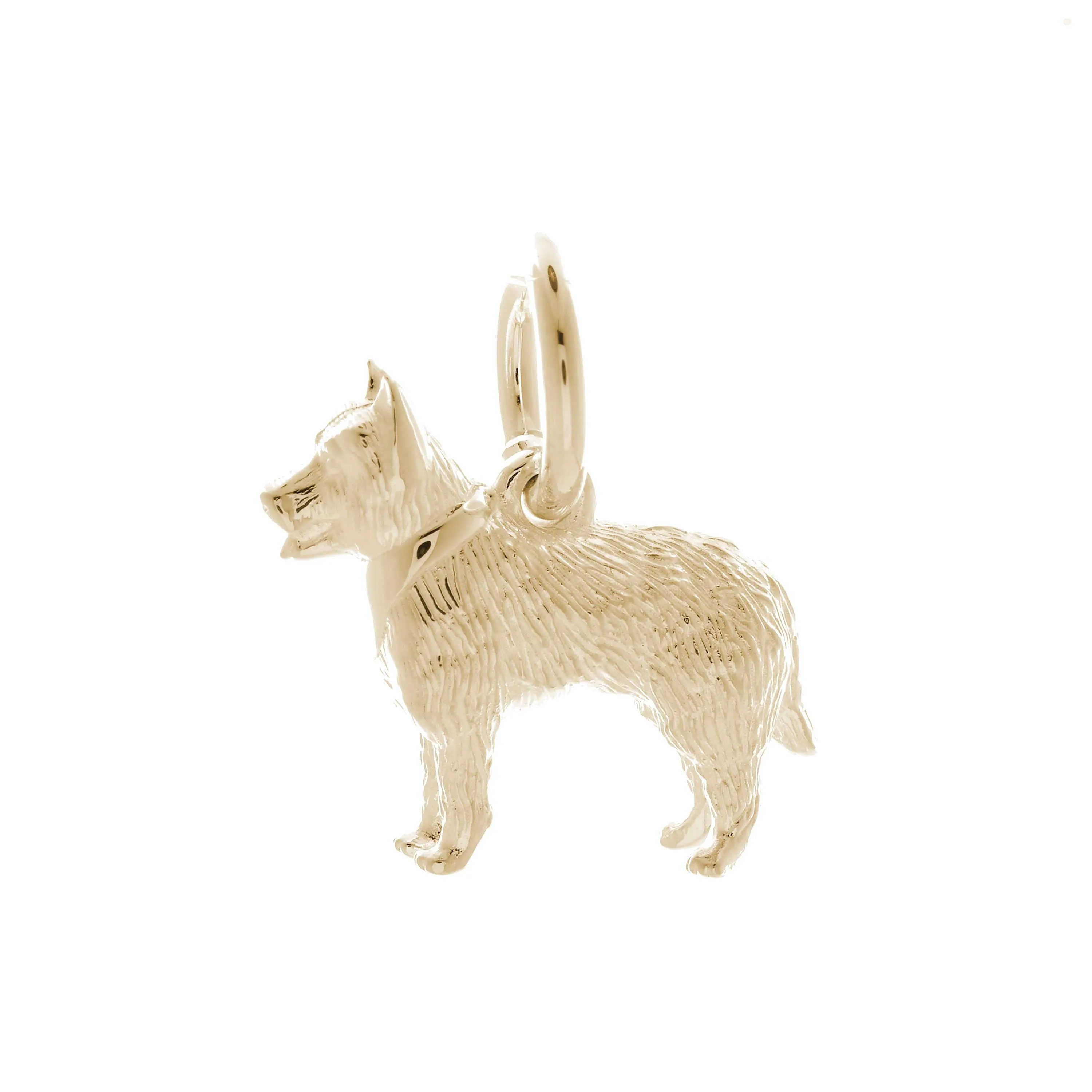 German Shepherd Solid Gold Dog Charm