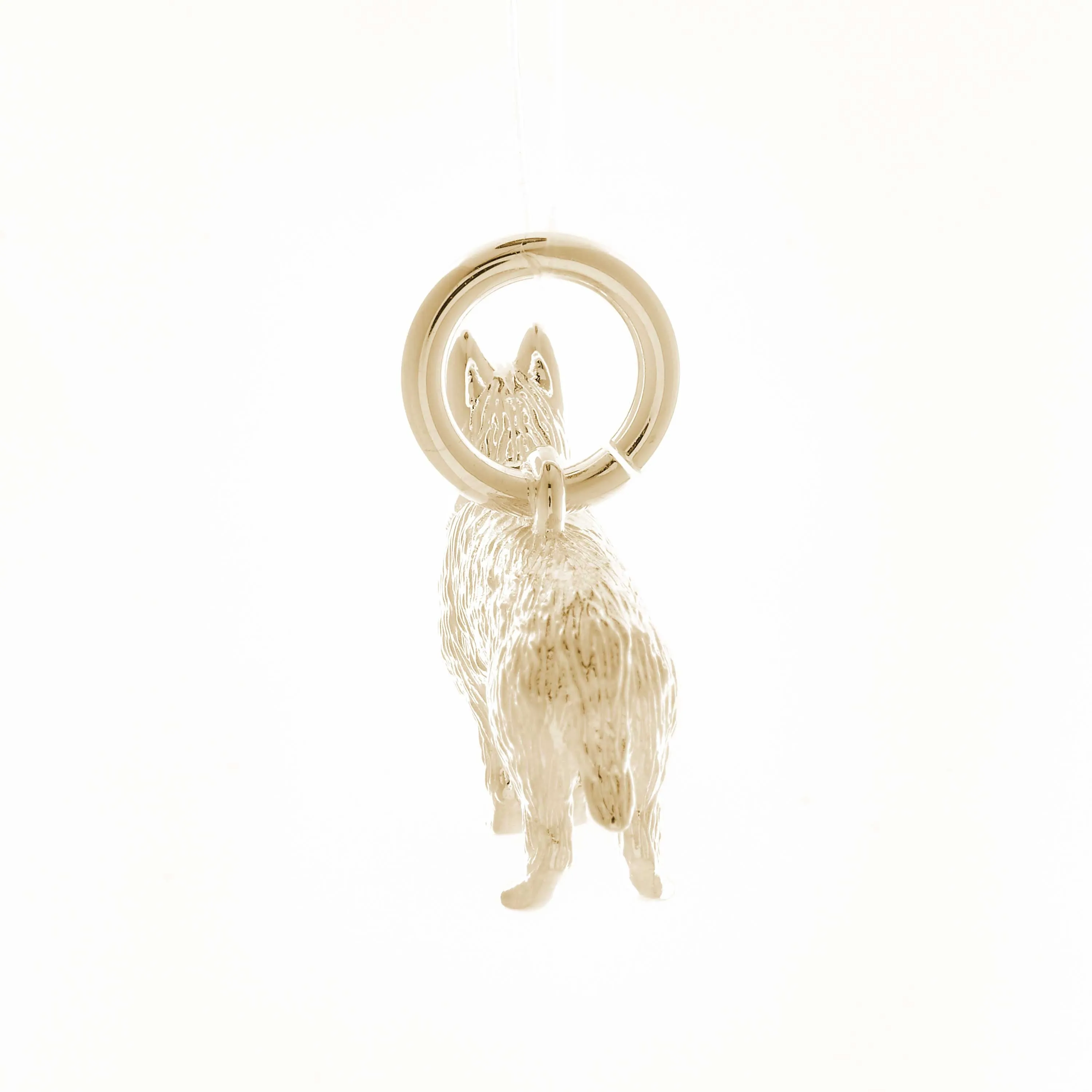 German Shepherd Solid Gold Dog Charm