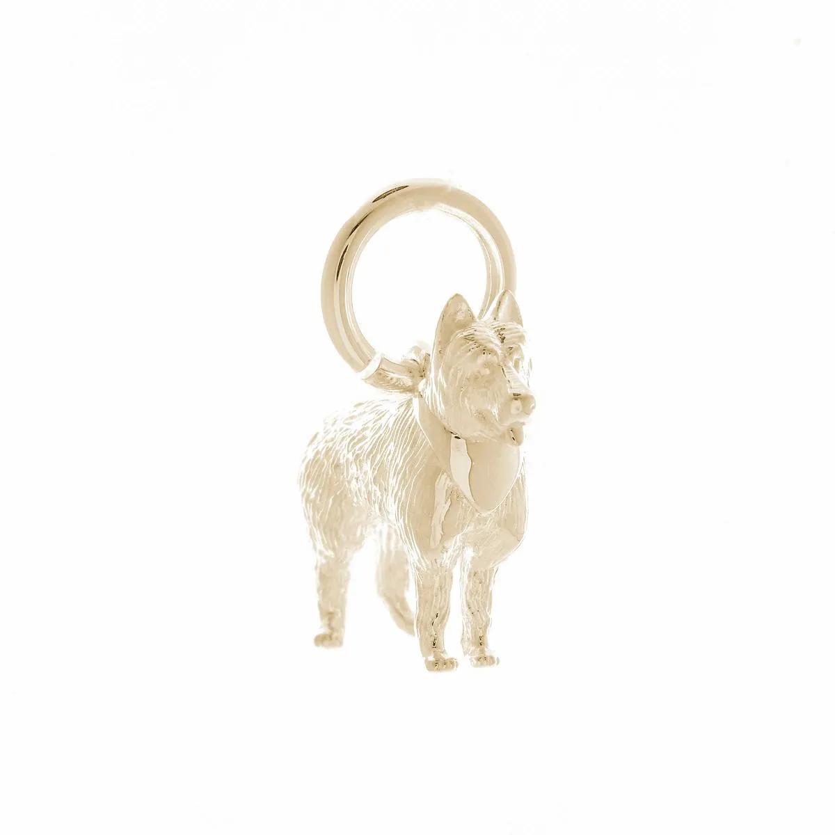 German Shepherd Solid Gold Dog Charm