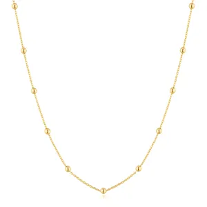 Gold Beaded Chain Necklace