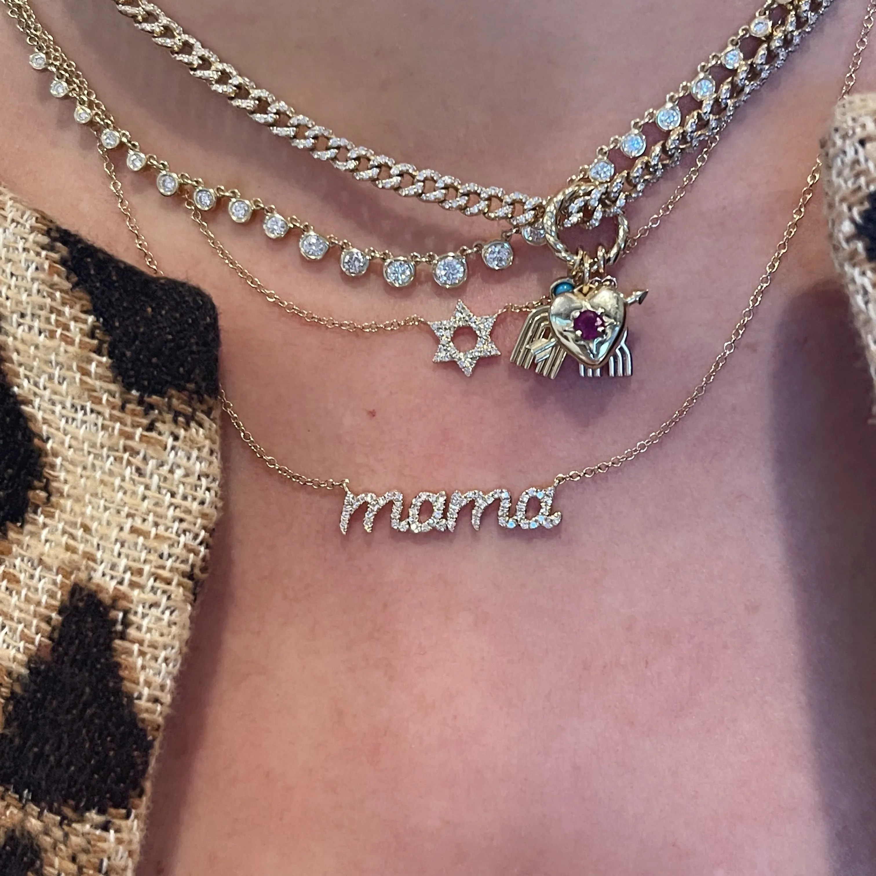 Gold Heart & Arrow Ruby Charm