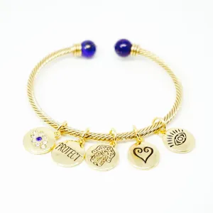 Gold or Silver "Hamsa Protection" Charm Bracelet