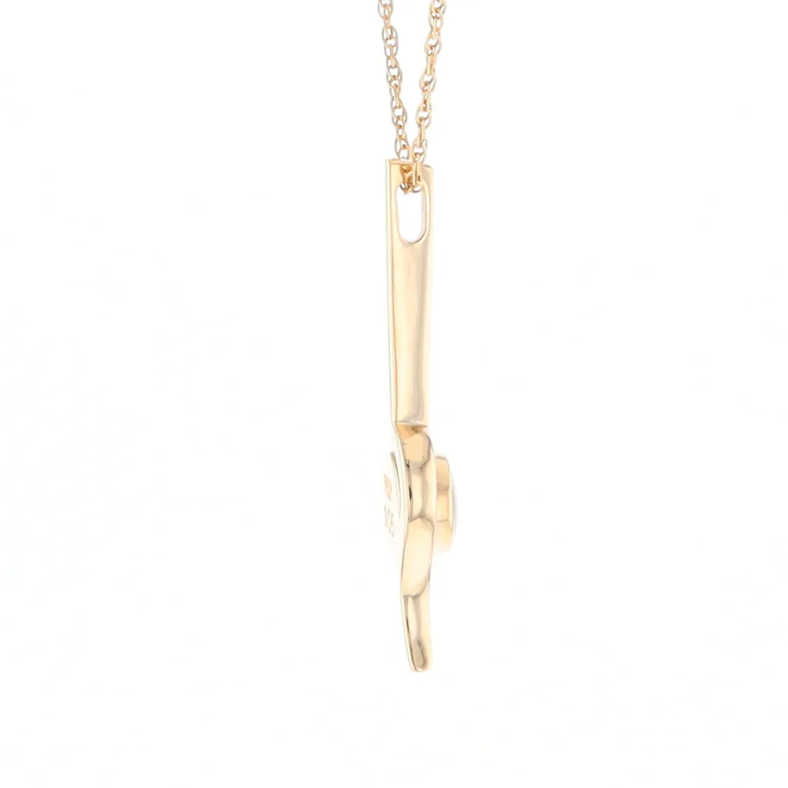 Gold Quartz Necklace Round Inlaid Curved Gold Bar Pendant