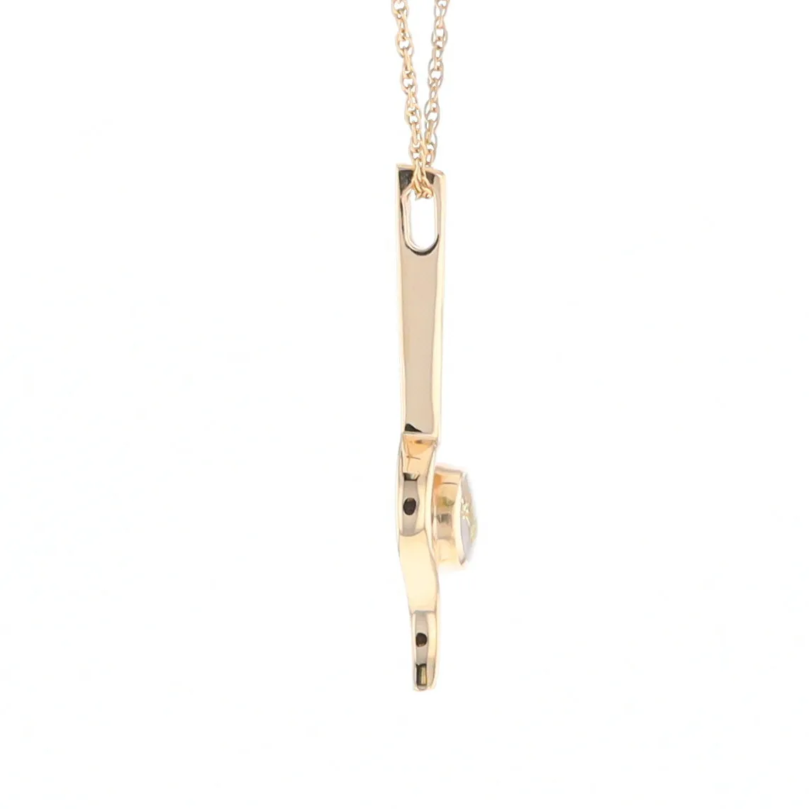 Gold Quartz Necklace Round Inlaid Curved Gold Bar Pendant