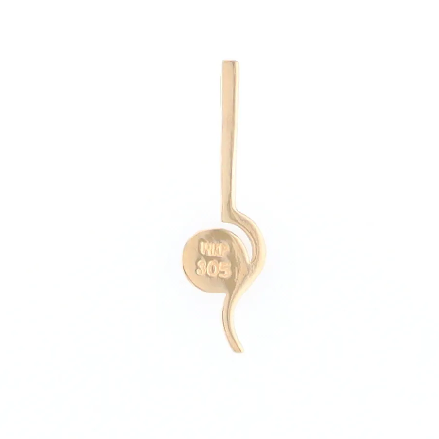 Gold Quartz Necklace Round Inlaid Curved Gold Bar Pendant
