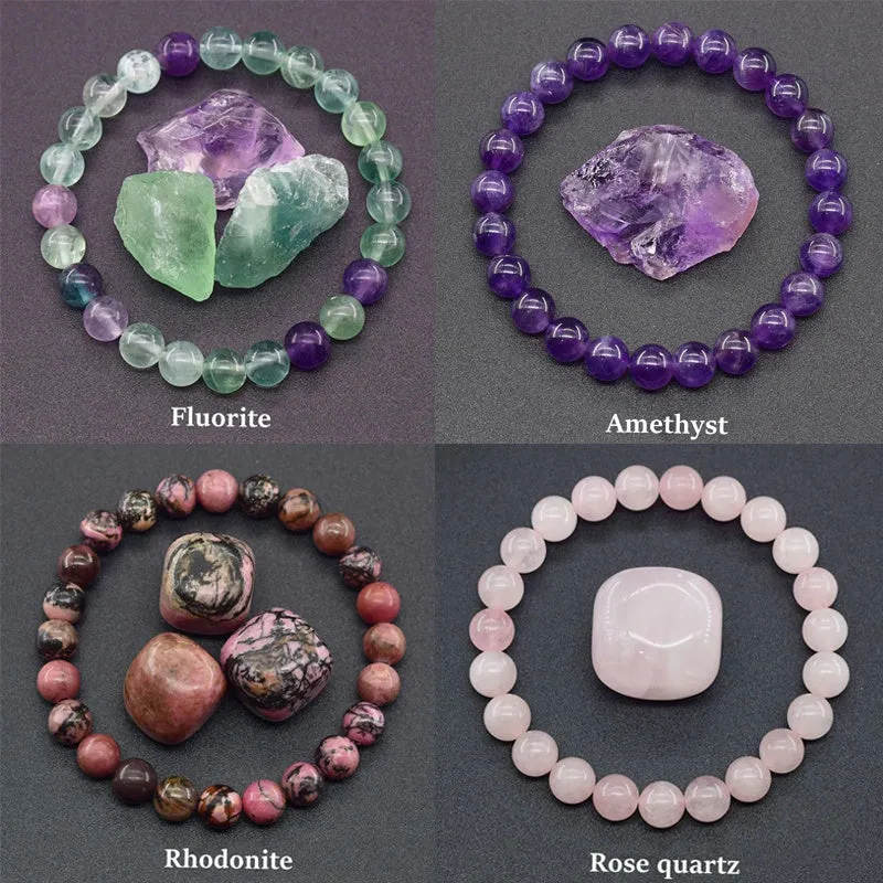 Handcrafted Natural Stone Bracelet Set - 4/9pcs