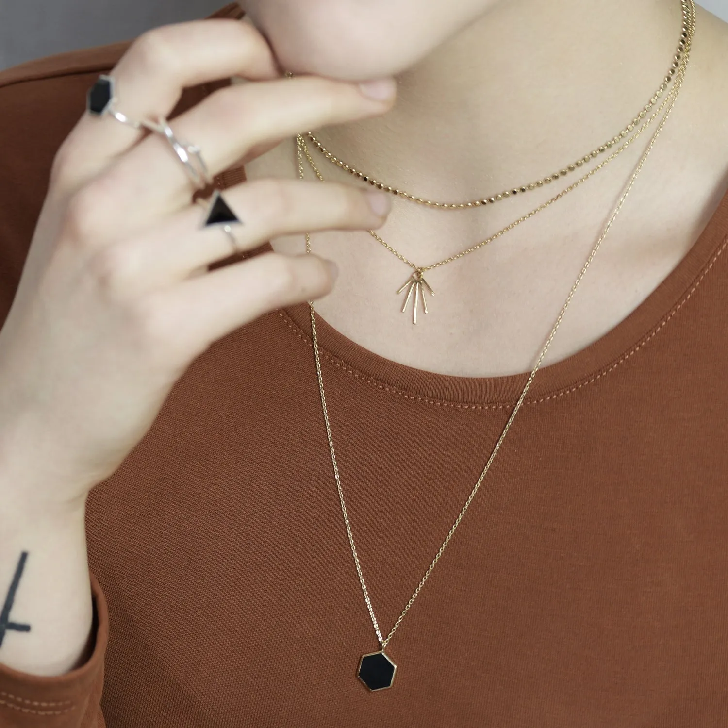 Hexagon city Necklace