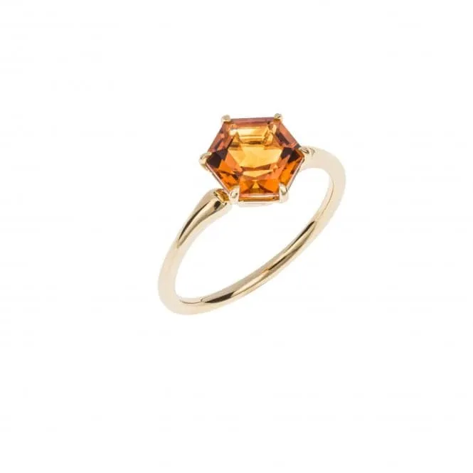 Hexagonal citrine ring GR613R