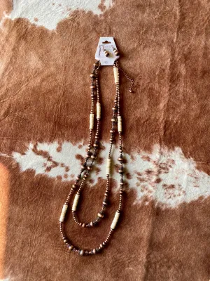 Howlite Western Sky Coppertone Necklace Set