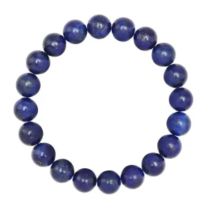Lapis Lazuli Bracelet Smooth Round Size 8mm 10mm 7.5" Length