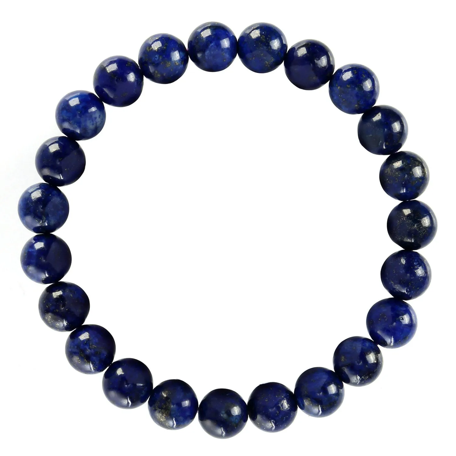 Lapis Lazuli Bracelet Smooth Round Size 8mm 10mm 7.5" Length