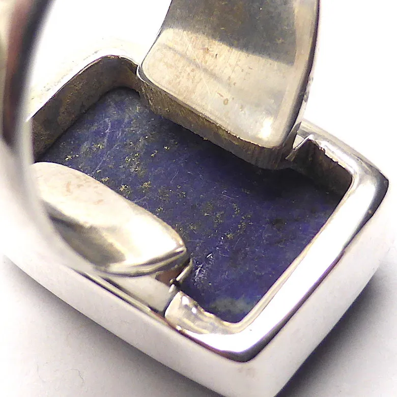 Lapis Lazuli Druse Ring, 925 Silver g1