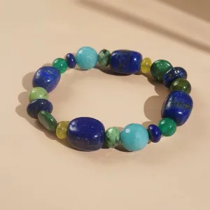 Lapis Lazuli, Green Kyanite, and African Chrysocolla Mixed Gemstones