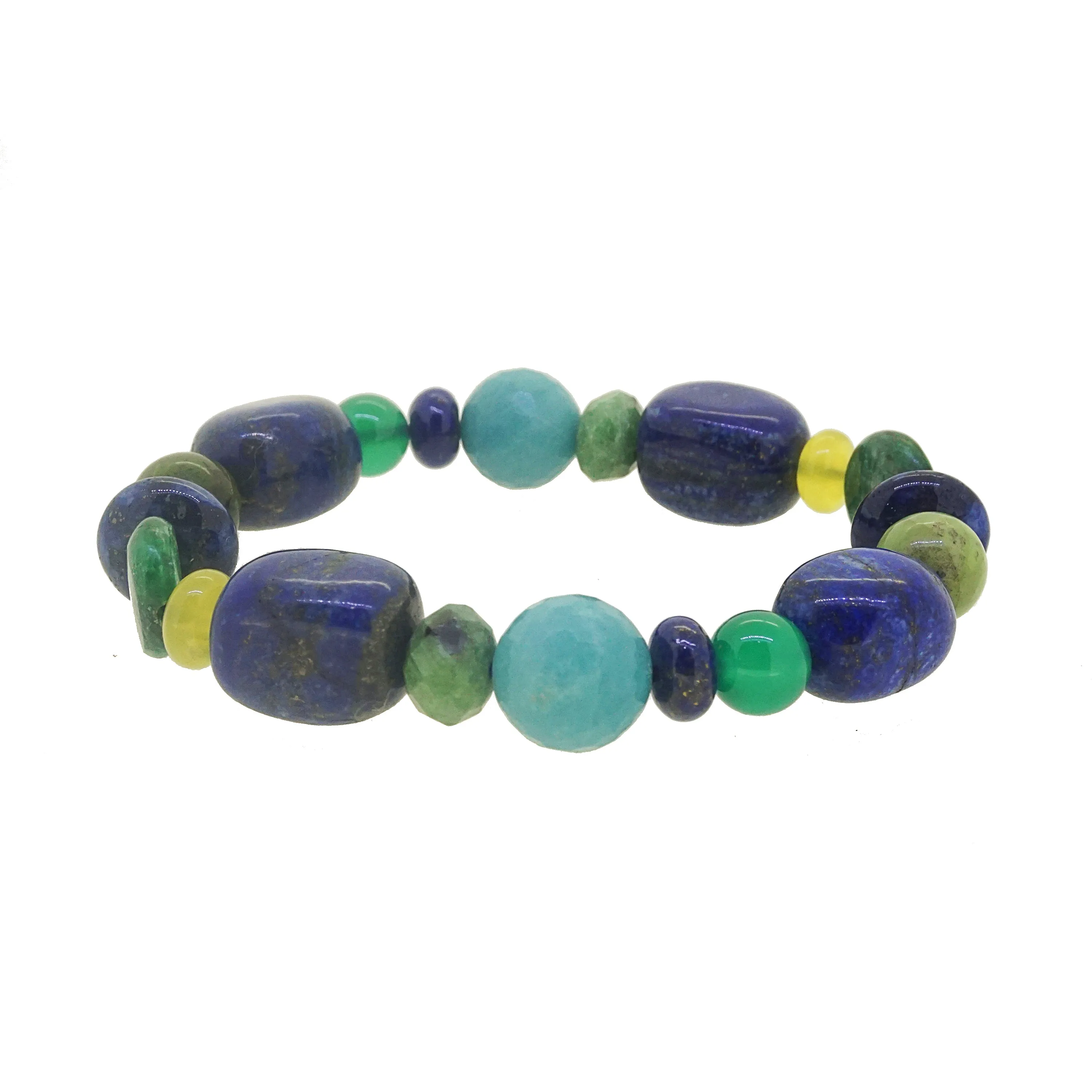 Lapis Lazuli, Green Kyanite, and African Chrysocolla Mixed Gemstones