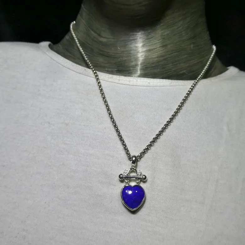 Lapis Lazuli Heart Pendant, Heart Shape, 925 Sterling Silver KtS