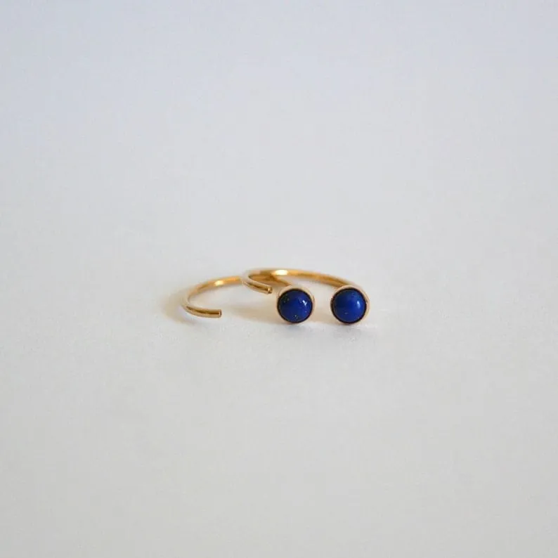 Lapis Lazuli Huggies