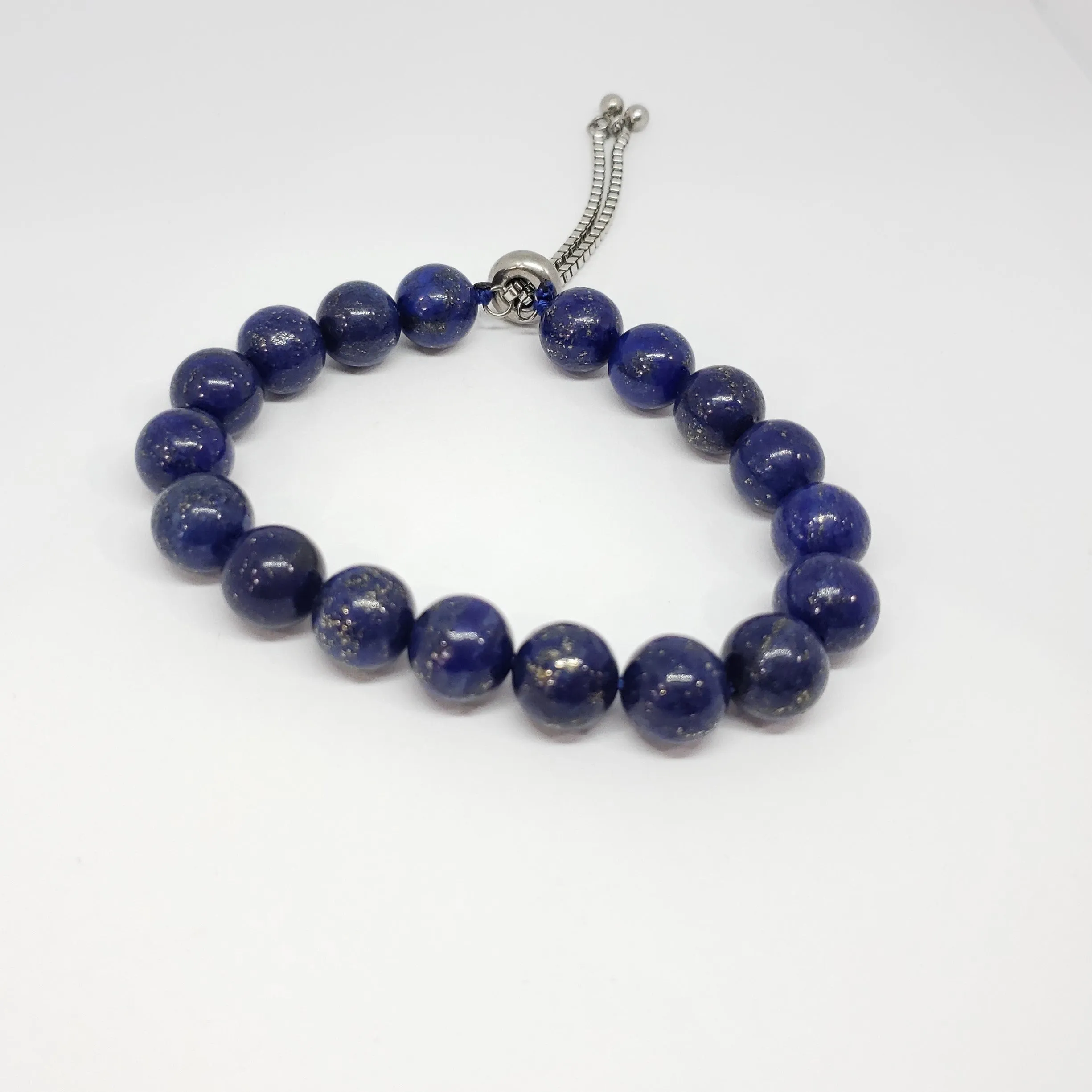 Lapis Lazuli Stainless Steel Round Bolo Style Bracelet TGW 250 cts.