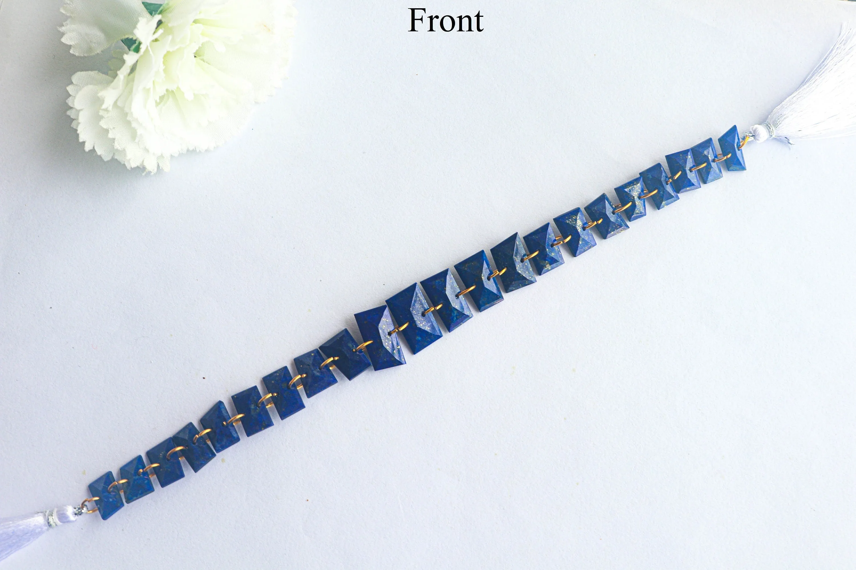 Lapis Lazuli Uneven Shape Faceted Double Drill Bead | 7x11mm to 10x17mm | 22 Pieces | 9 Inch | Natural Gemstone Beads | Beadsforyourjewelry
