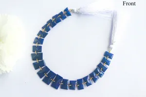 Lapis Lazuli Uneven Shape Faceted Double Drill Bead | 7x11mm to 10x17mm | 22 Pieces | 9 Inch | Natural Gemstone Beads | Beadsforyourjewelry