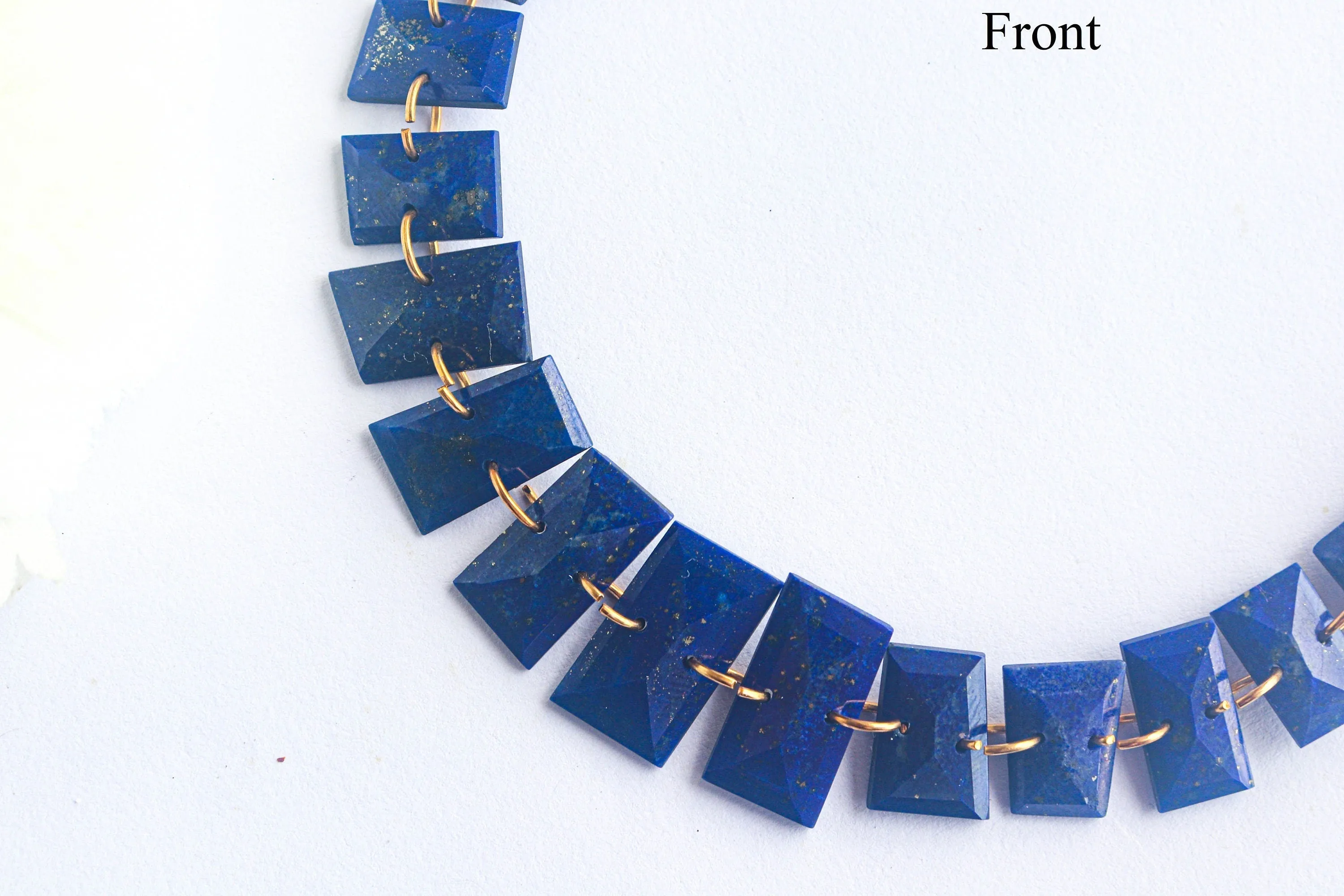 Lapis Lazuli Uneven Shape Faceted Double Drill Bead | 7x11mm to 10x17mm | 22 Pieces | 9 Inch | Natural Gemstone Beads | Beadsforyourjewelry