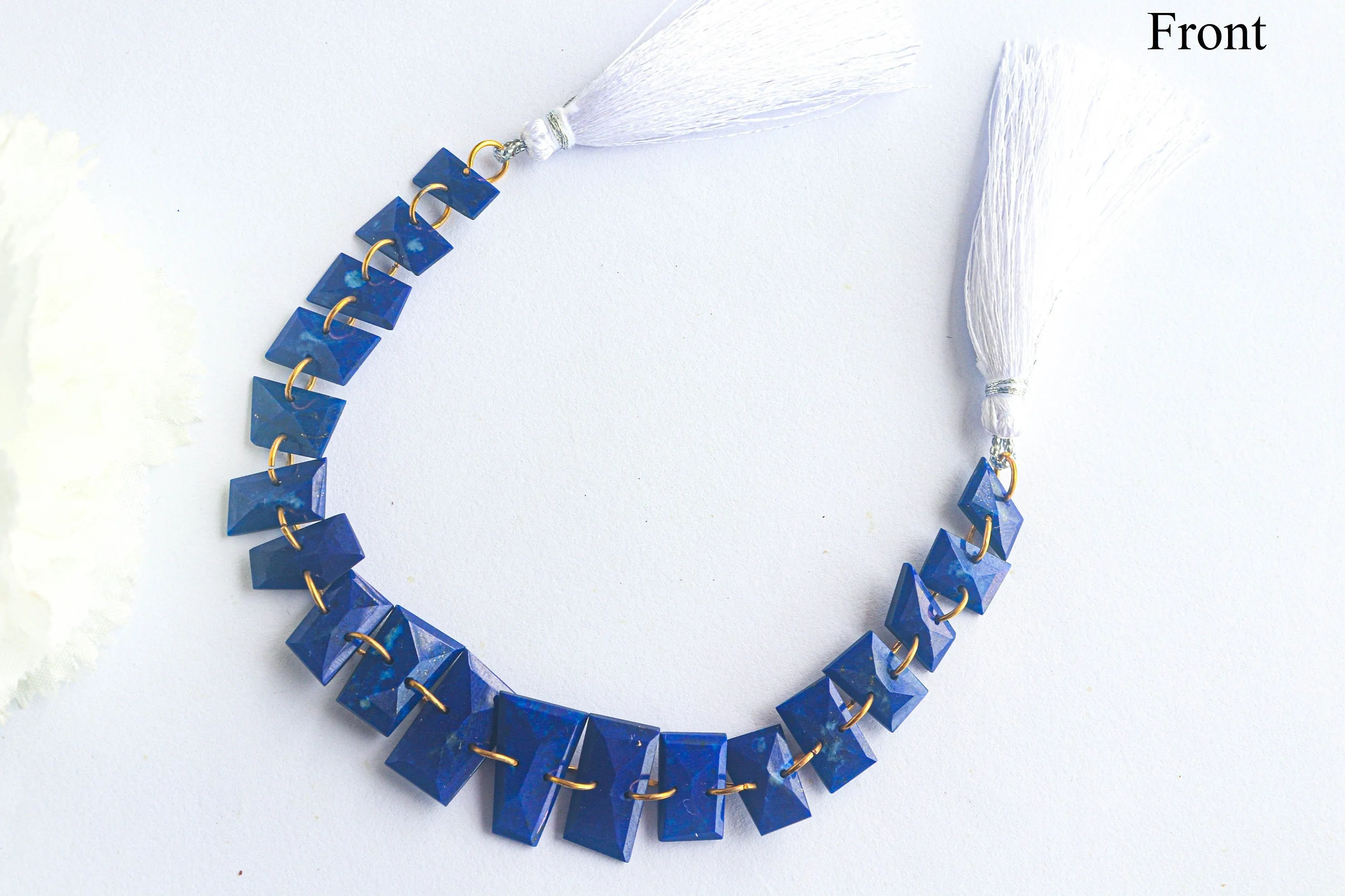 Lapis Lazuli Uneven Shape Faceted Double Drill Bead | 7x11mm to 11x18mm | 19 Pieces | 7 Inch | Natural Gemstone Beads | Beadsforyourjewelry