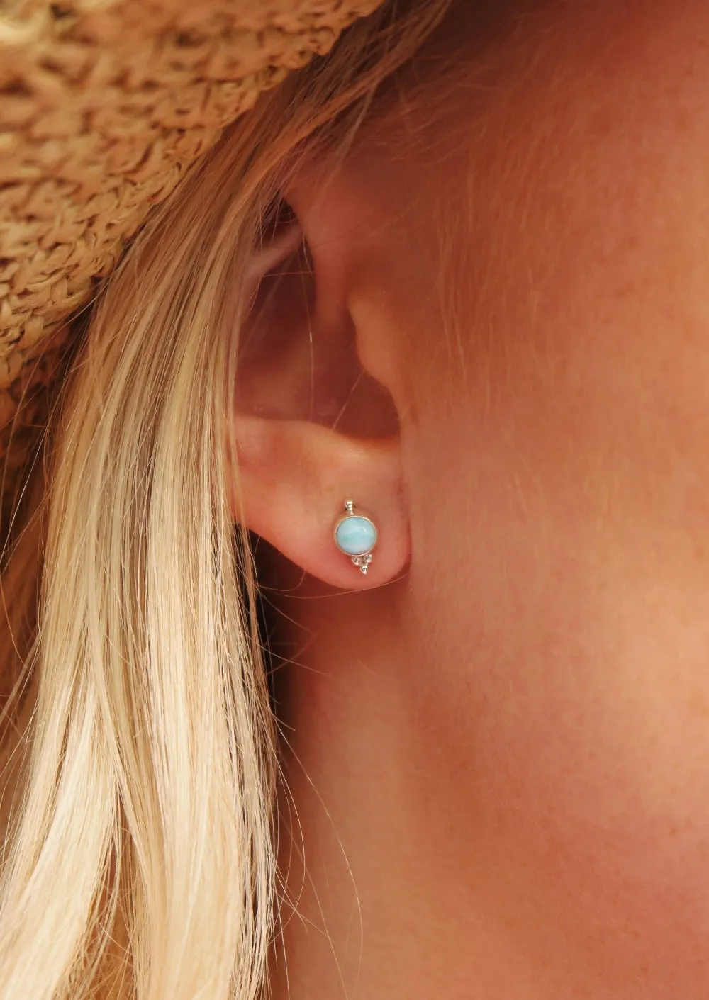 Larimar Sereia Stud Earrings