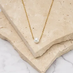 Livi 14k gold plated single pearl necklace