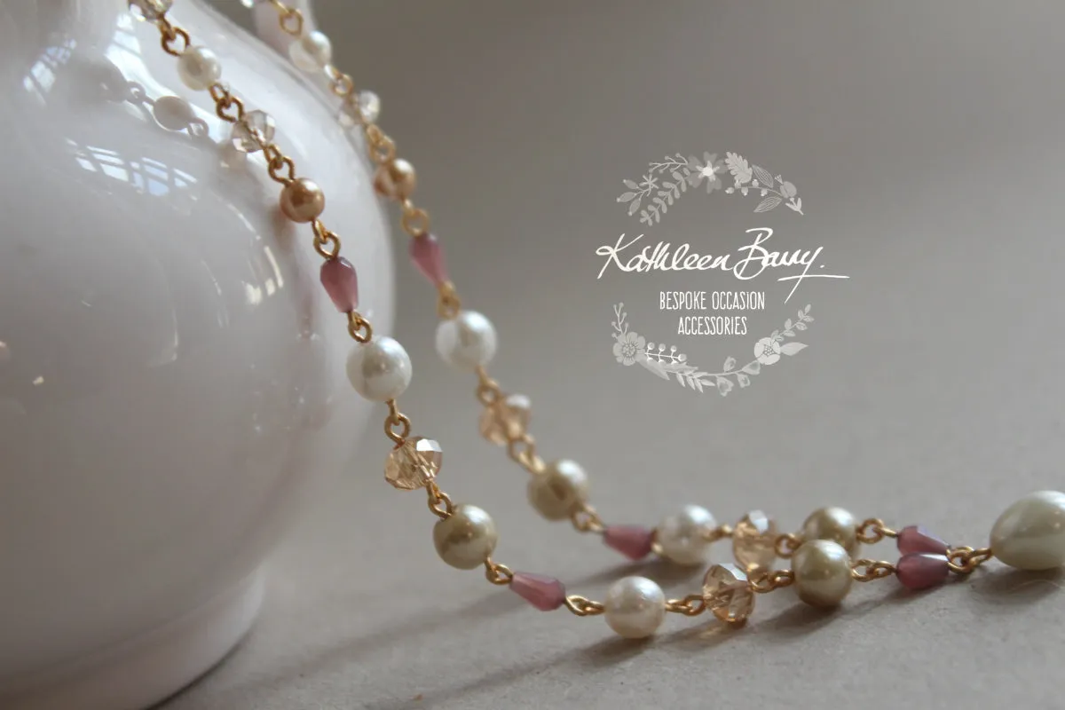 Lounette Pearl & Crystal Necklace - Color Options Available