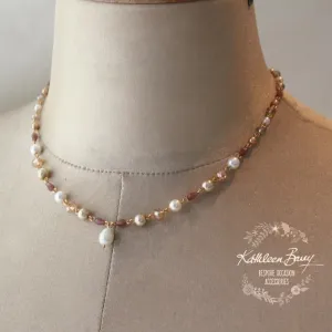 Lounette Pearl & Crystal Necklace - Color Options Available